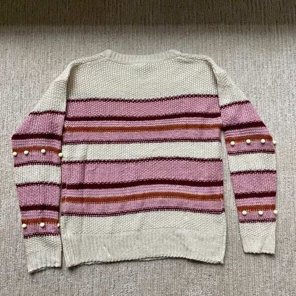 Striped Knit Sweater with Pom Pom detail - Picture 5 of 5